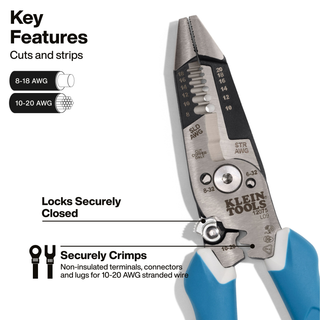 Klein Tools 12075 Slim Forged Wire Stripper / Cutter, Straight Handle