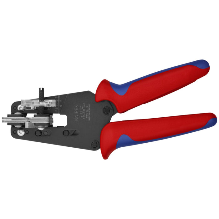 Knipex 12 12 02 Precision Insulation Strippers with adapted blades 7 3/4 inches, 0.03-2.08mm2