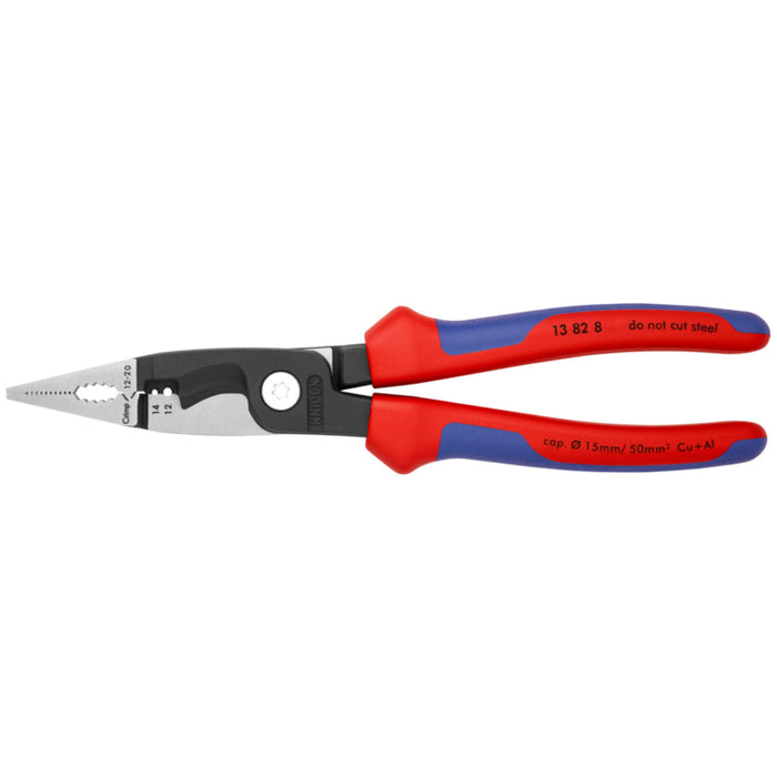 Knipex 13 82 8, 6-in-1 Electrical Installation Pliers with Comfort Grip Handle
