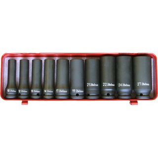 Ko-ken 14207M 1/2 Sq. Dr. 10 Piece Impact Deep 6-Point Socket Set 10-27mm