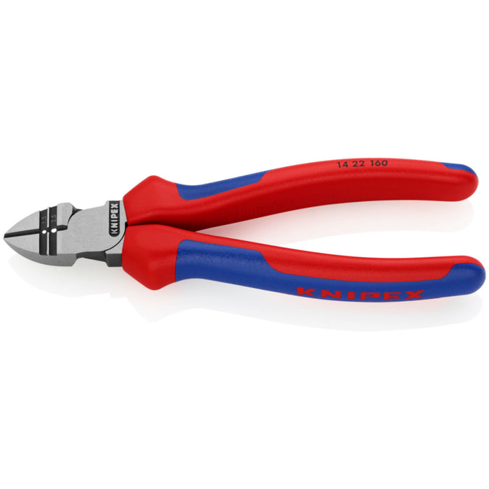 Knipex 14 22 160 Diag. Cutting Pliers with Strip - Awg 13 and 15, 6.25 Inch