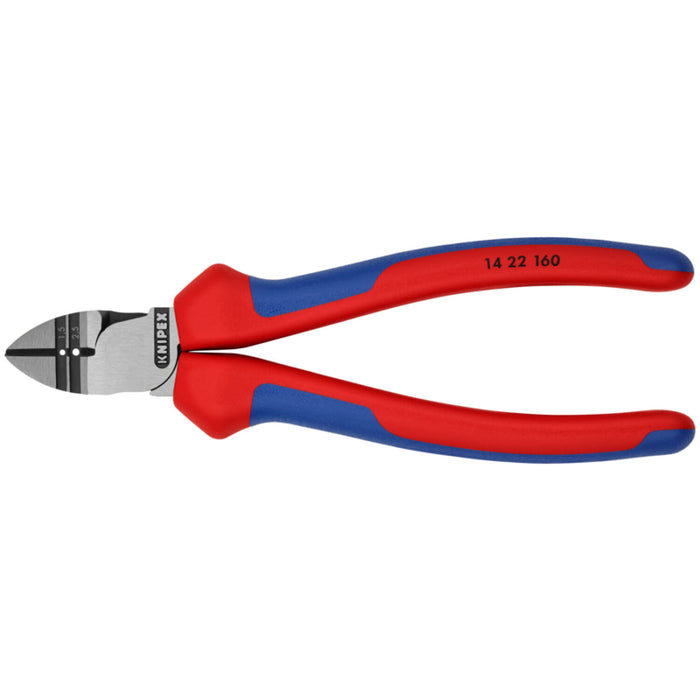 Knipex 14 22 160 Diag. Cutting Pliers with Strip - Awg 13 and 15, 6.25 Inch