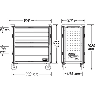 Hazet 179NXL-7/265 Tool Trolley Assistent with 265 Tools