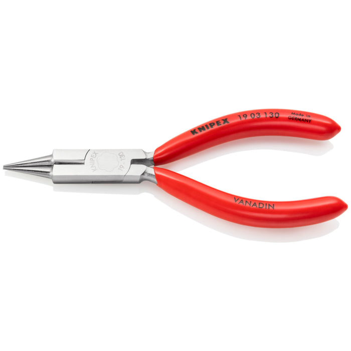 Knipex 19 03 130 Round Nose Pliers with cutting edge chrome plated