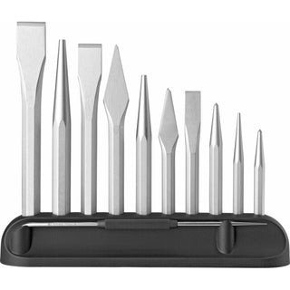 PB Swiss PB 860.H Flat and cross-cut chisel, center punch, drift punches, scriber, set with table stand