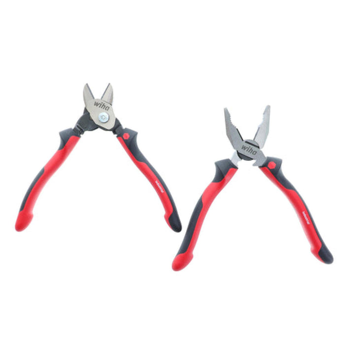 Wiha 30941 2 Piece Industrial SoftGrip Pliers and Cutters Set