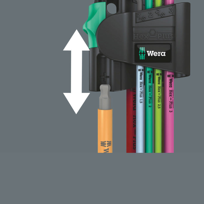Wera 950/7 Hex-Plus Multicolour Magnet 1 L-key set, metric, BlackLaser, 7 pieces