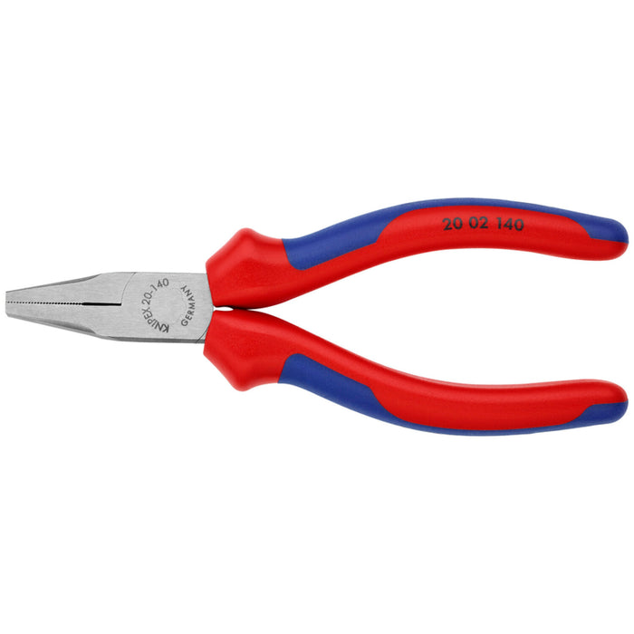Knipex 20 02 140 Flat Nose Pliers-Comfort Grip, 5 1/2"