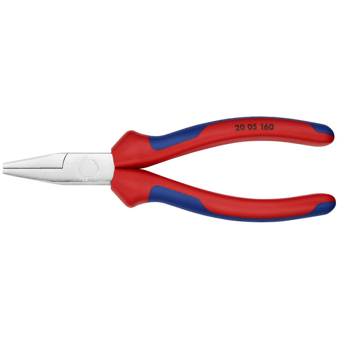 Knipex 20 05 160 Flat Nose Pliers - Chrome w/ Multi Grip, 6 1/4"