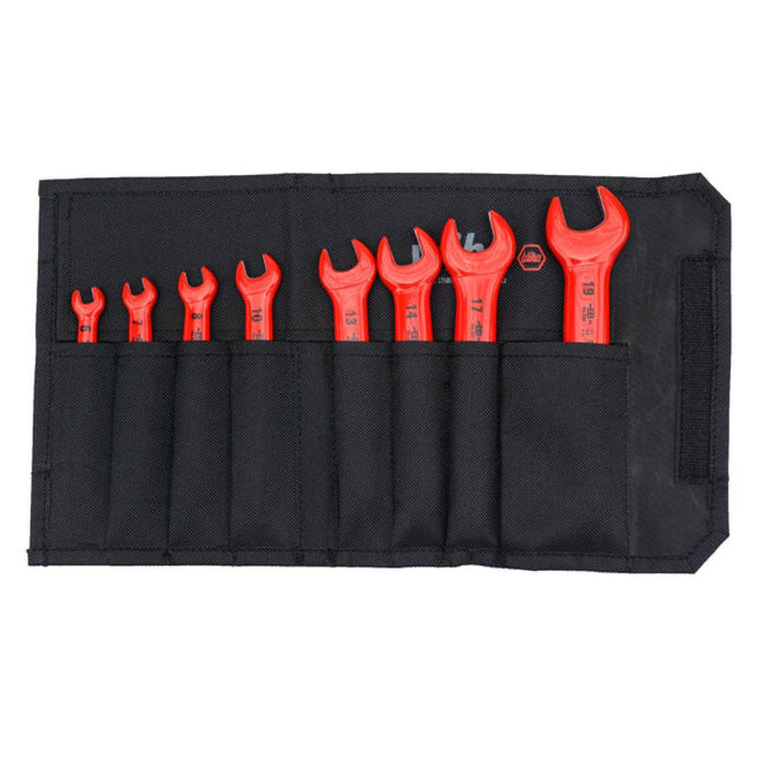 Wiha 20093 Insulated Open End Wrench Metric Pouch Set, 8 Piece