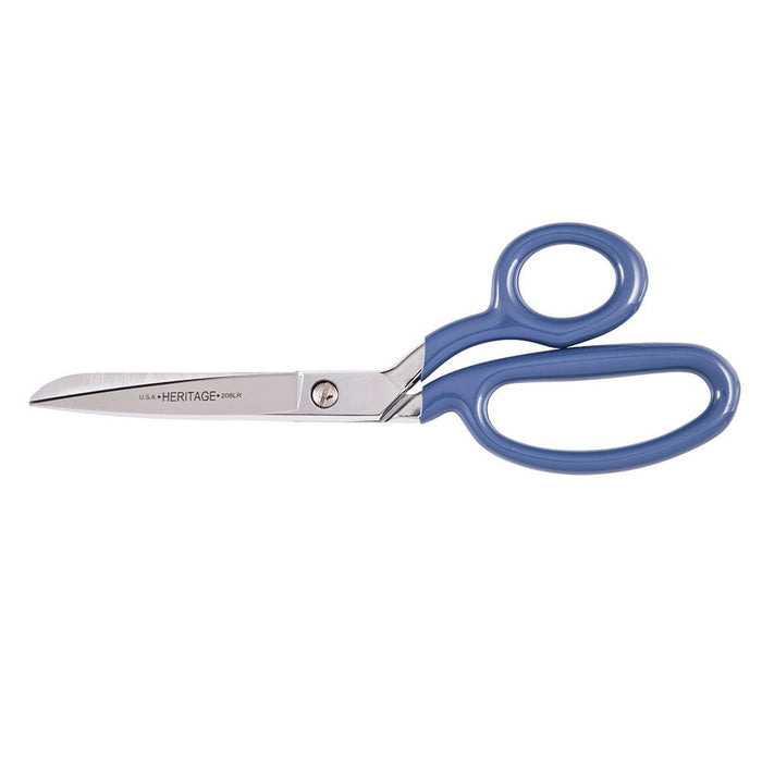 Heritage Cutlery 208LRBLUP 8'' Bent Trimmer w/ Large Ring / Blue Coating Retail Package