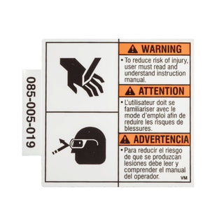 Ridgid 21133 Warning Label