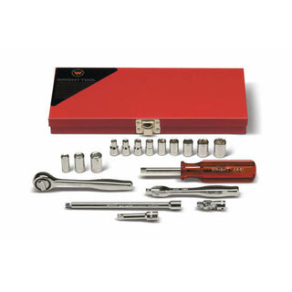 Wright Tool 218 1/4" Drive 6,8 Point Standard Socket Set 18 Piece