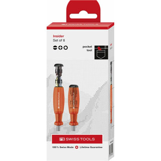 PB Swiss PB 6464.Red CBB Bit Holding Screwdriver with Magazine, Slotted, Phillips, TORX®, 9 Pcs