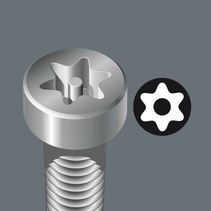 Wera 367 TORX® BO Screwdriver for tamper-proof TORX® screws, TX 15 x 80 mm