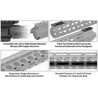 UTG MTU019SSM3 Pro AR15 Ultra Slim Free Float M-LOK Handguard, 15"