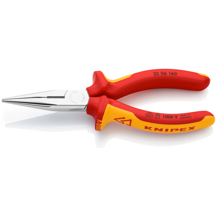 Knipex 25 06 160 6-1/4-Inch Chain Nose Pliers with Cutter - 1,000 Volt