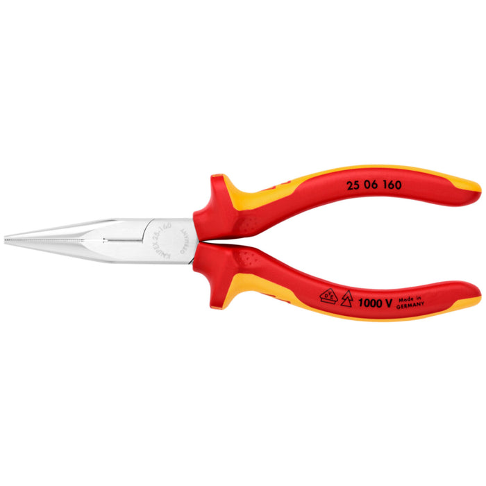 Knipex 25 06 160 6-1/4-Inch Chain Nose Pliers with Cutter - 1,000 Volt