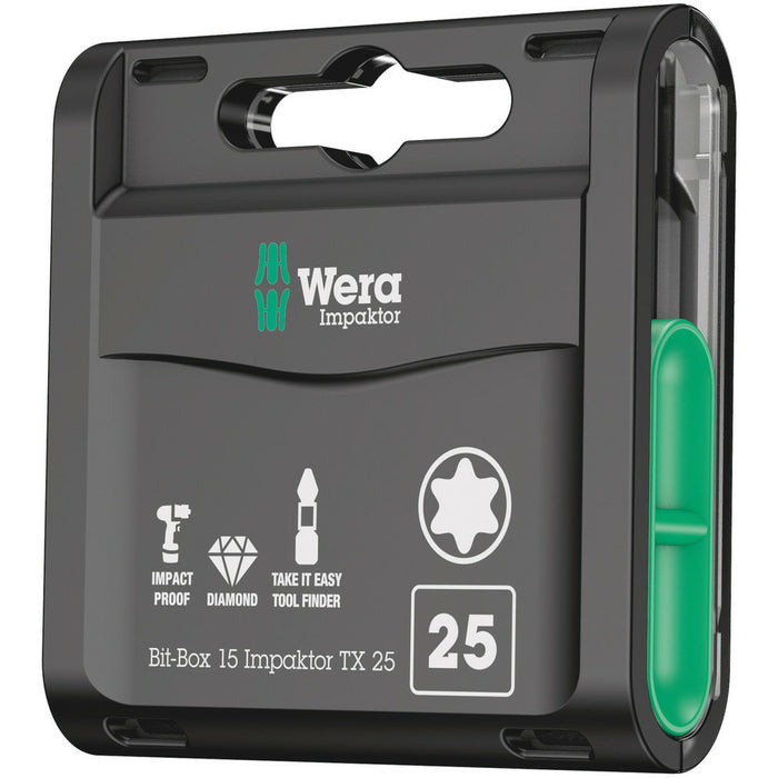 Wera Bit-Box 15 Impaktor TX, TX 25 x 25 mm, 15 pieces