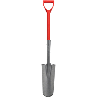 Corona SS 62130 Closed-Back Drain Spade Shovel, 14-Gauge, 27 in. Solid-Core Fiberglass D-Grip Handle