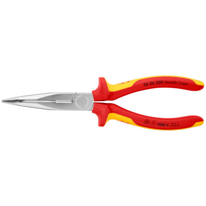 Knipex 26 26 200 Bent, 8-inch, Long Nose Side Cutting Pliers - Insulated