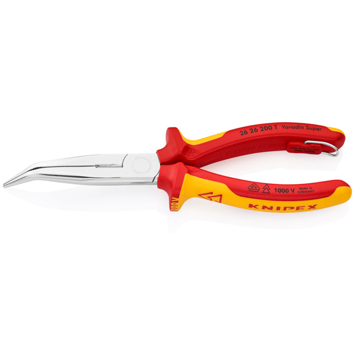 KNIPEX Tools 26 26 200 T Long Nose 40° Angled Pliers, 8-inches