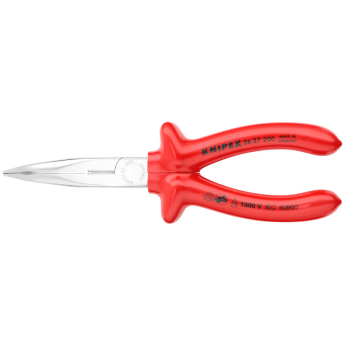 Knipex 26 27 200 Angled Long Nose Pliers with Cutter, 1000 Volt Rated, 8 Inch