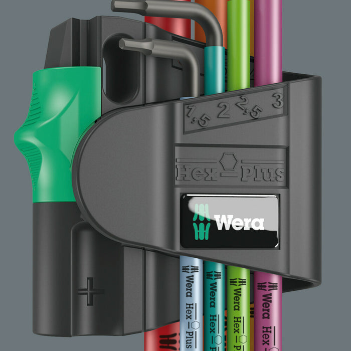 Wera 950/7 Hex-Plus Multicolour Magnet 1 L-key set, metric, BlackLaser, 7 pieces