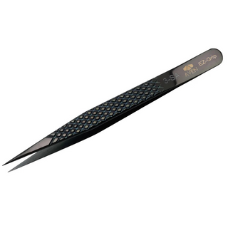 Aven Tools 18053EGBLK EZ Grip Stainless Steel Black Tweezers, #3 Pattern