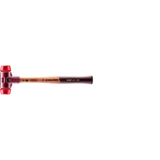 Halder 3006.030 Simplex Mallet with Red Acetate Plastic Inserts Cast Iron Housing and Wood Handle