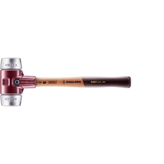 Halder 3009.060 Simplex Mallet with Aluminum Inserts, Cast Iron Housing and Wood Handle