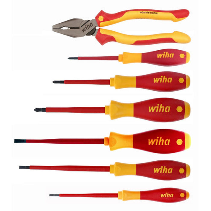 Wiha 32858 7 Piece Insulated Lineman's Pliers and Screwdriver Set