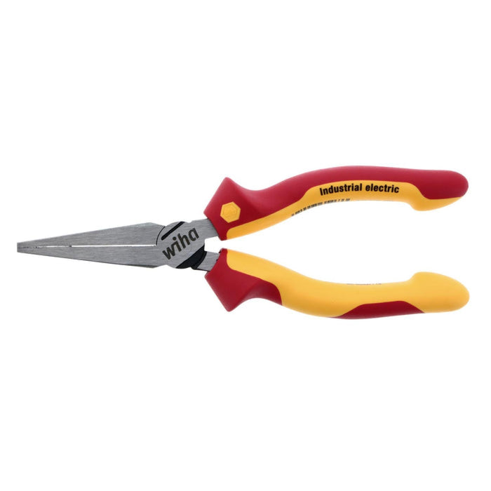 Wiha 32941 Insulated Industrial Long Flat Nose w/Cutters 6.3 Inch