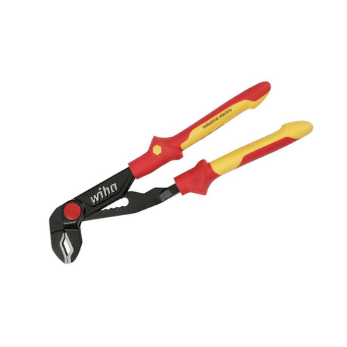 Wiha 32956 Insulated Push Button V-Jaw Tongue and Groove Pliers 10 Inch