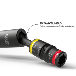 Klein Tools 32982 Impact Flip Socket With Swivel Adapter, 3 Pc.