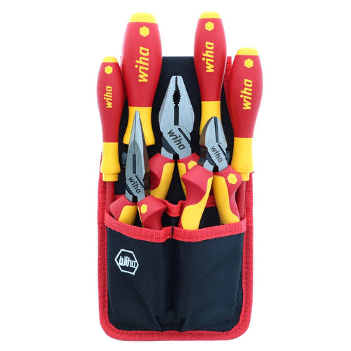 Wiha 32985 7 Piece Insulated Industrial Pliers and Screwdriver Set