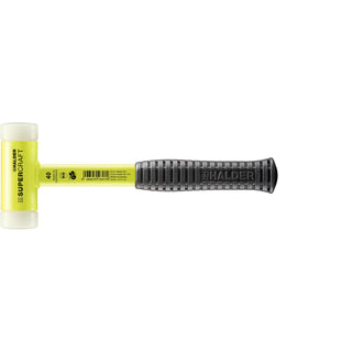 Halder 3377.140 Supercraft HI-VIZ Dead Blow, Non-Rebounding Hammer with Nylon Face Inserts Steel Housing and Steel Handle with Rubber Grip