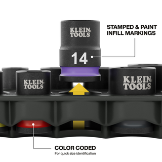 Klein Tools 33809M Grab-And-Go Impact Socket Set, Metric, 10 Pc.
