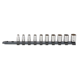 Stahlwille 96051010 Socket Spanner Set On Clip Rail 1/4 Inch, 10 Pcs