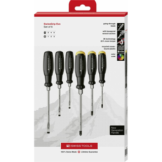 PB Swiss PB 38249.D CBB SwissGrip Evo screwdr. set for SLOT+PH, Pieces 6