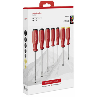 PB Swiss PB 38252.CBB SwissGrip Evo screwdr. set for SLOT+PH, 7 Pieces