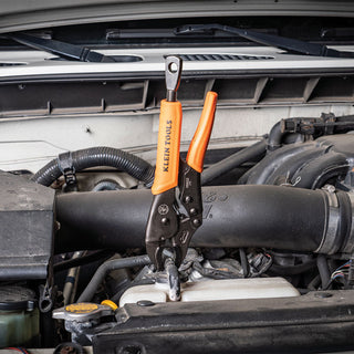 Klein Tools 38665 Locking Pliers, Long Nose 6", Curved Jaw 7" & 10", 3 Pc.