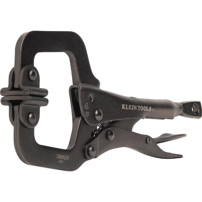 Klein Tools 38620 C-Clamp Locking Pliers with Swivel Jaws, 6-Inch