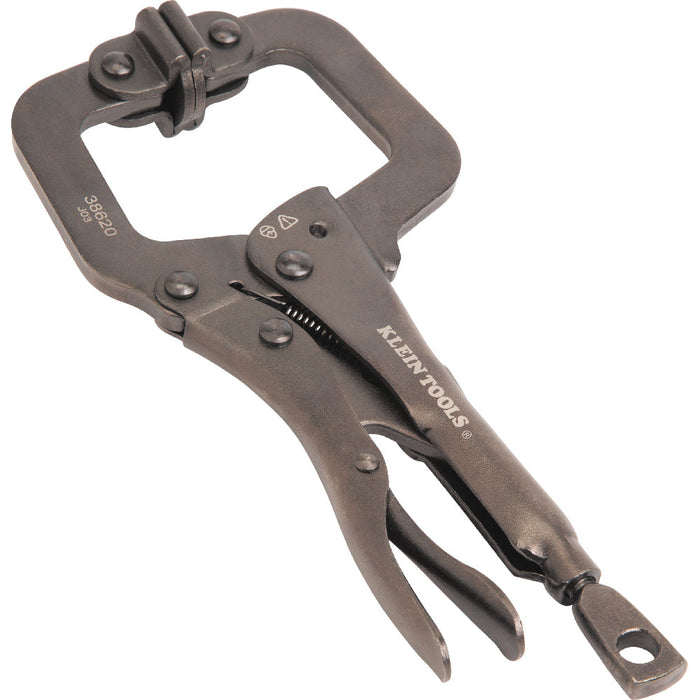 Klein Tools 38620 C-Clamp Locking Pliers with Swivel Jaws, 6-Inch