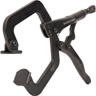 Klein Tools 38621 C-Clamp Locking Pliers with Swivel Jaws, 9"