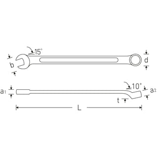 Stahlwille 96401005 14/17 Combination Spanner Set, long