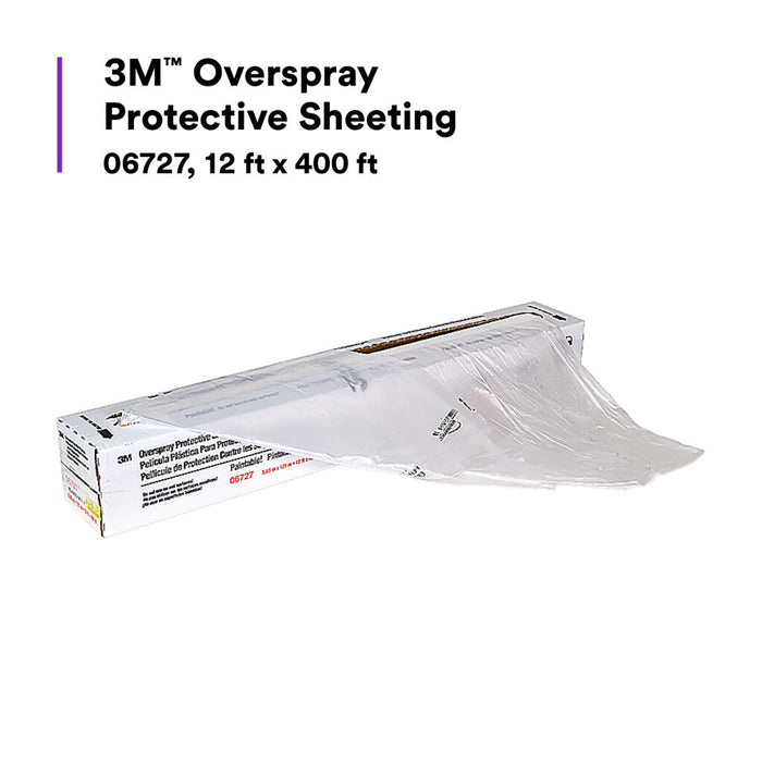 3M Overspray Protective Sheeting, 06727, 12 ft x 400 ft