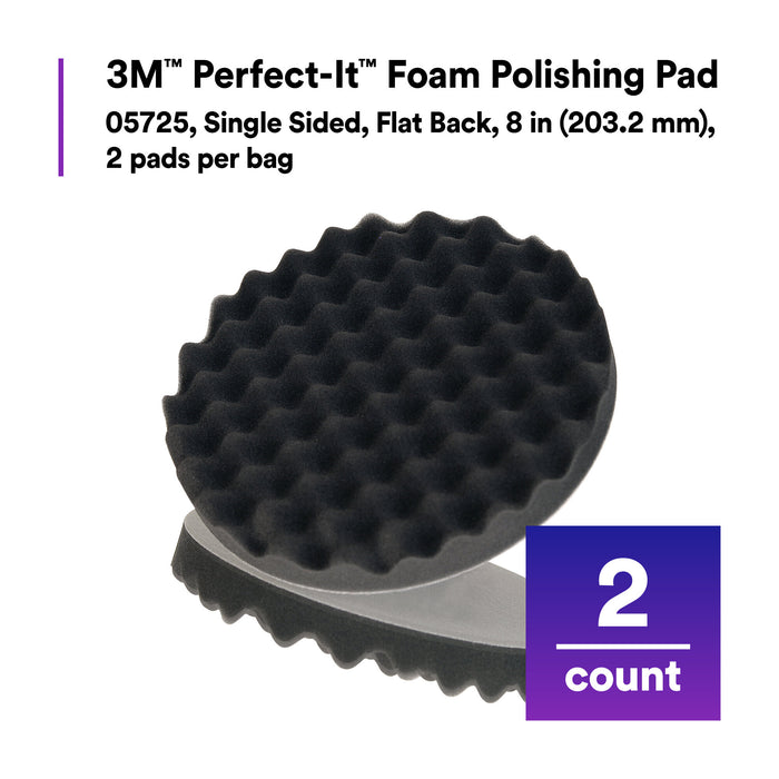 3M Perfect-It Foam Polishing Pad, 05725, Single Sided, Flat Back, 8 in(203.2 mm)