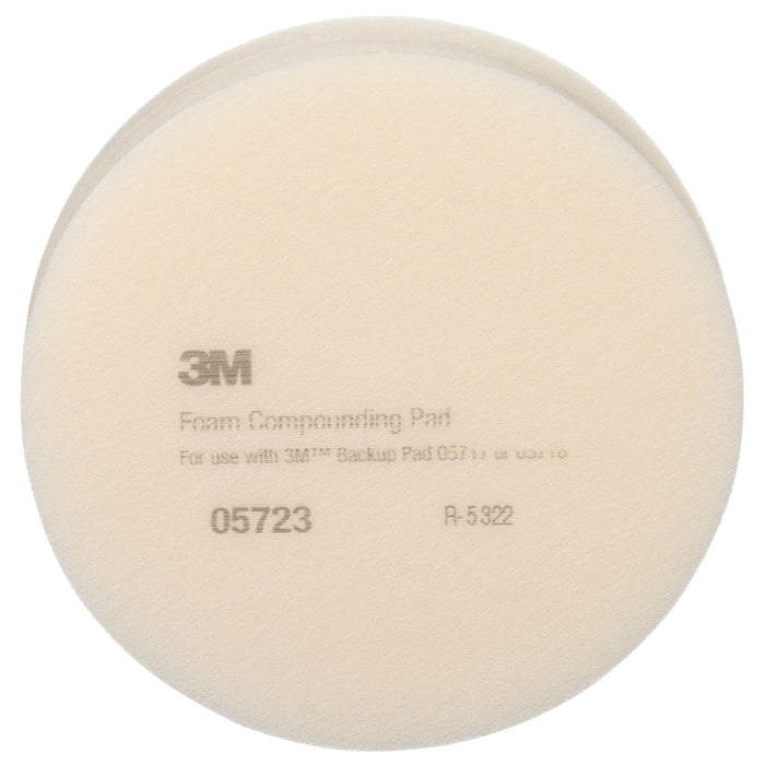 3M Foam Compounding Pad, 05723, Single Sided, Flat Back, 8 in (203.2mm)