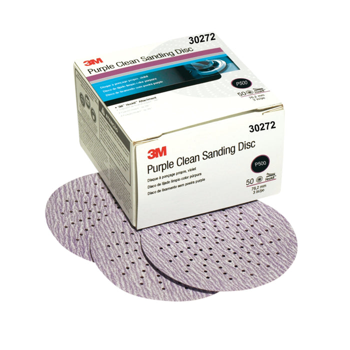 3M Hookit Purple Clean Sanding Disc 343U, 30272, P500, 50 discs percarton